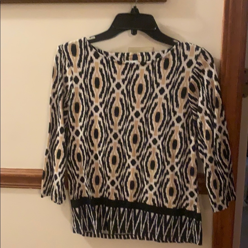 Ruby Rd, size PM, printed top, 3/4 sleeve
